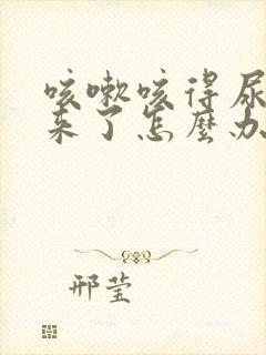 咳嗽咳得尿都出来了怎么办