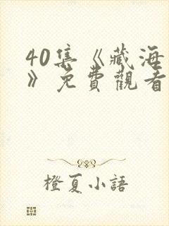 40集《藏海传》免费观看