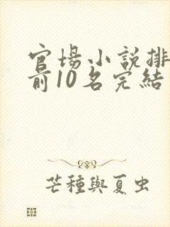 官场小说排行榜前10名完结