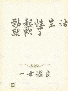 勃起性生活一会就软了