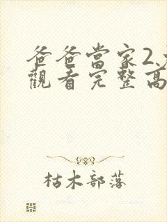 爸爸当家2免费观看完整高清综艺封面