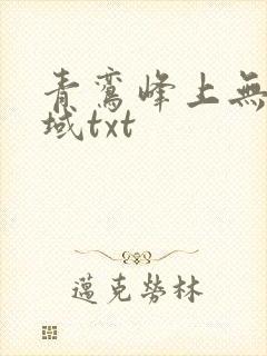 青鸾峰上无敌剑域txt