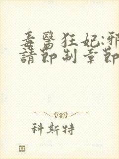 毒医狂妃:邪帝请节制章节