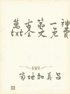 万古第一神小说txt全文免费下载