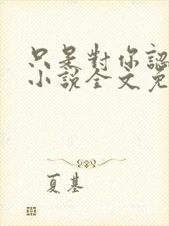 只是对你认了真小说全文免费阅读