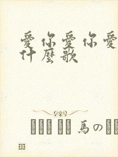 爱你爱你爱你是什么歌封面