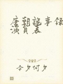 唐朝诡事录2的演员表