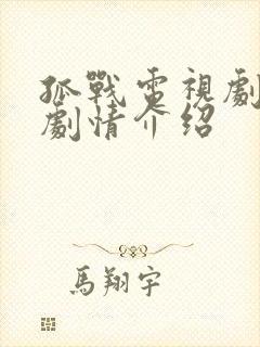 孤战电视剧分集剧情介绍