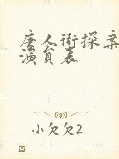 唐人街探案网剧演员表