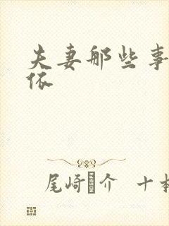 夫妻那些事 那依