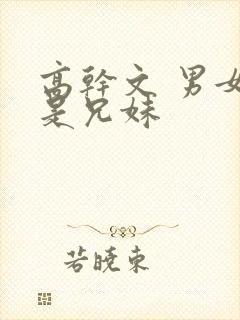 高干文 男女主是兄妹封面