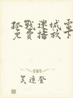 孤战迷城电视剧免费播放下载