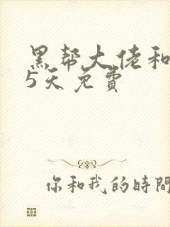 黑帮大佬和365天免费