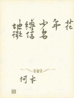 地缚少年花子君微信名