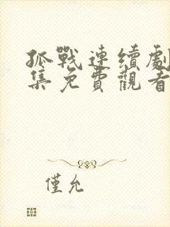 孤战连续剧52集免费观看视频