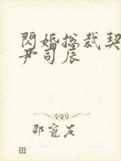 闪婚总裁契约妻尹司辰封面