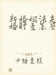 新婚姻法夫妻离婚财产怎么分割封面