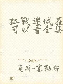 孤战迷城在哪里可以看全集