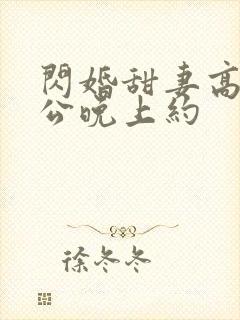 闪婚甜妻高冷老公晚上约封面