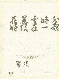 在暴雪时分什么时候在一起的封面