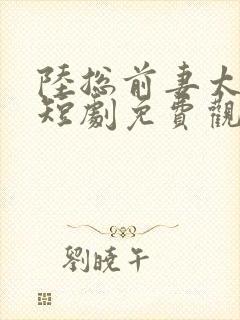 陆总前妻太傲娇短剧免费观看全集