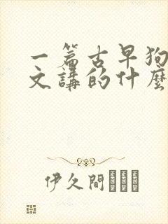 一篇古早狗血虐文讲的什么封面