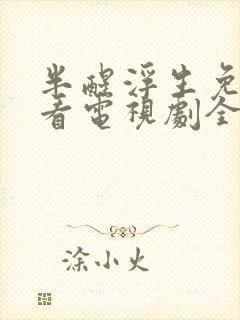 半醒浮生免费观看电视剧全集完整版