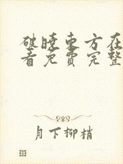 破晓东方在线观看免费完整版电视剧