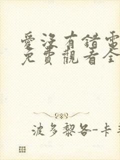 爱没有错电视剧免费观看全集