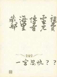 藏海传电视剧在哪里看免费封面