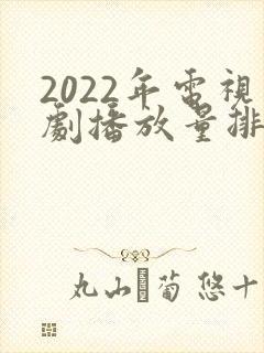 2022年电视剧播放量排行榜