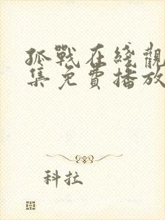 孤战在线观看全集免费播放