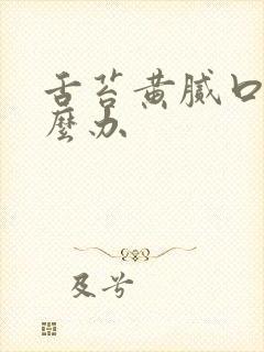 舌苔黄腻口苦怎么办