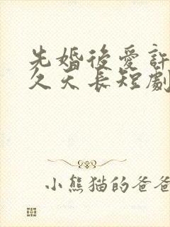 先婚后爱许你地久天长短剧全集