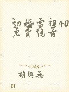 初婚电视40集免费观看