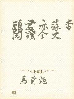 顾君亦苏杳免费阅读全文封面