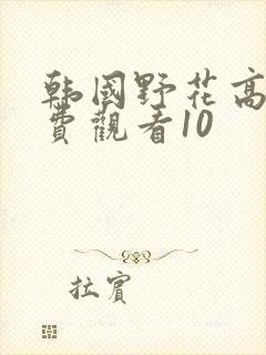 韩国野花高清免费观看10封面