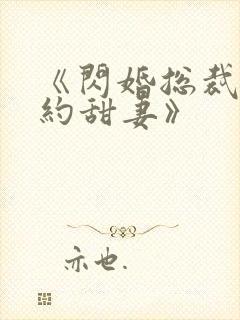 《闪婚总裁的契约甜妻》