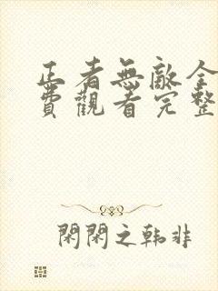 正者无敌全集免费观看完整版高清