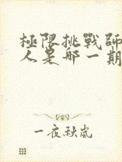 极限挑战师徒四人是哪一期