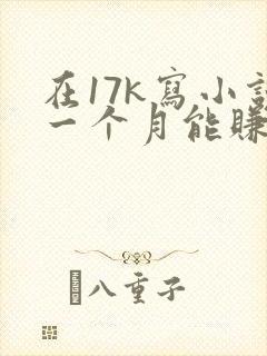 在17k写小说一个月能赚多少钱