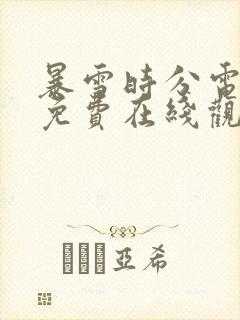 暴雪时分电视剧免费在线观看封面