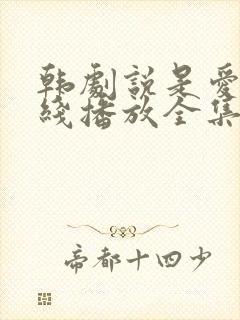 韩剧说是爱情在线播放全集免费观看