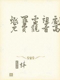 燃罪电视剧全集免费观看高清版