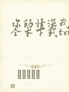 你的情深我不配全本下载txt