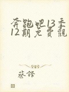 奔跑吧13季第12期免费观看封面