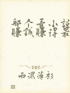 哪个看小说软件赚钱赚得最快最多封面