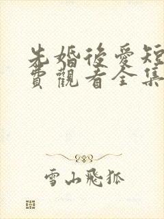 先婚后爱短剧免费观看全集高清封面