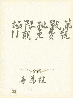 极限挑战第二季11期免费观看