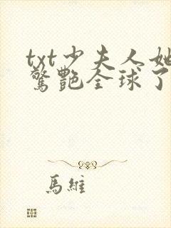 txt少夫人她惊艳全球了封面